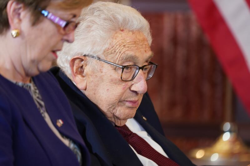 Henry Kissinger at a luncheon hosted by US Secretary of State Antony Blinken in December. EPA