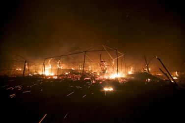 A massive fire ravaged the Moria migrant camp on Tuesday night leaving thousands homeless. Getty