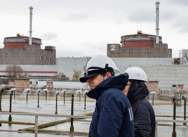 IAEA director general Rafael Grossi at the Zaporizhzhia nuclear plant in Ukraine. EPA