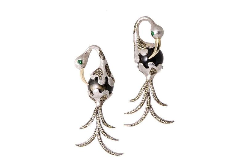 Pelican drop earrings by Gaelle Khouri. Courtesy Auverture