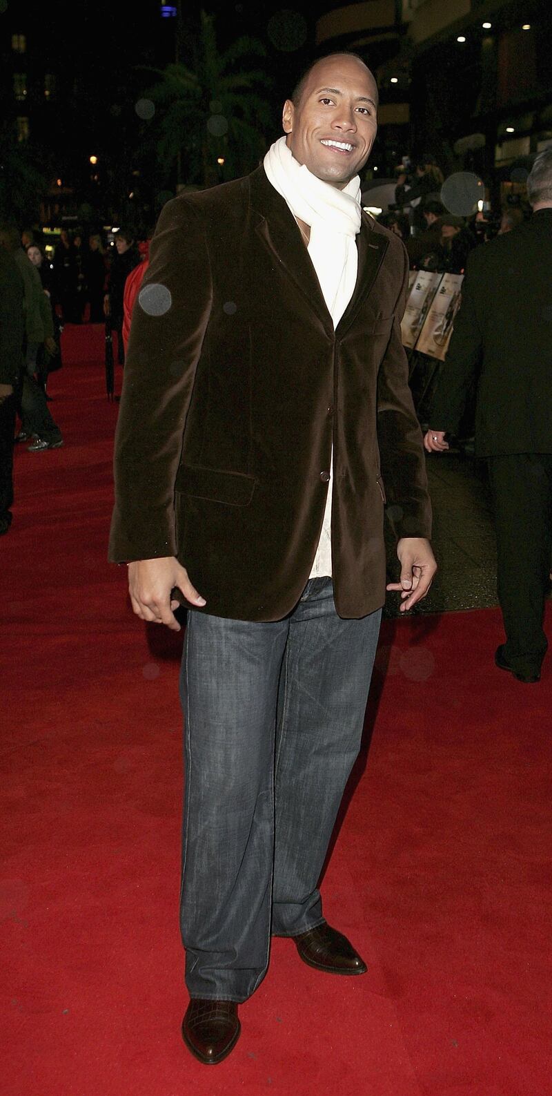 LONDON -  MARCH 7: Dwayne "The Rock" Johnson arrives at the UK Premiere of "Be Cool" at the Empire Leicester Square on March 7, 2005 in London. The film is the follow-up to "Get Shorty" and is based on the Elmore Leonard books.  (Photo by MJ Kim/Getty Images)