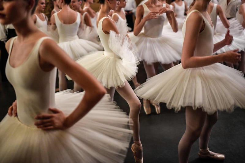 Dancers get ready prior to the opening of the annual gala at the Opera Garnier in Paris. AFP