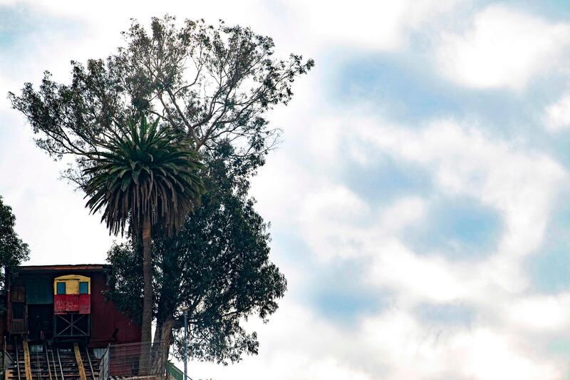 View of the Artilleria elevator in the hills of Valparaiso, Chile, on June 8, 2020. AFP