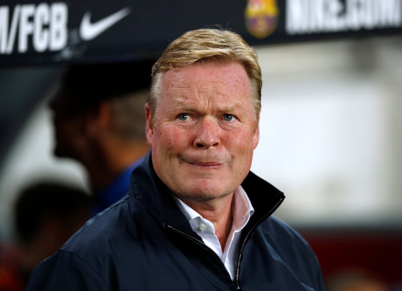 Barcelona coach Ronald Koeman during the defeat against Raya Vallecano, after which he was fired. Reuters