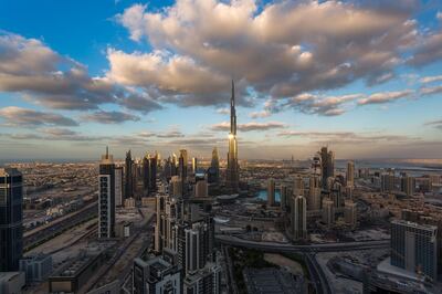 DUBAI,UAE - DECEMBER 10: A General view of Dubai Downtown at Sunset on December 10, 2016 in Dubai, United Arab Emirates. (Photo by Rustam Azmi/Getty Images) *** Local Caption ***  bz15ju-dubai-property.jpg