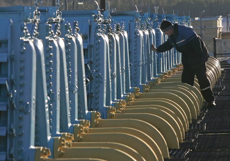 A Belarusian worker at a gas compressor station of the Yamal-Europe pipeline from Russia, near Nesvizh. Poland normally receives its gas through the pipeline. AP