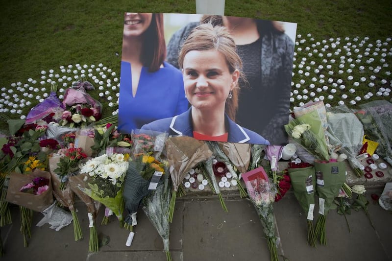 A right-wing extremist murdered the British MP Jo Cox in 2016. AP