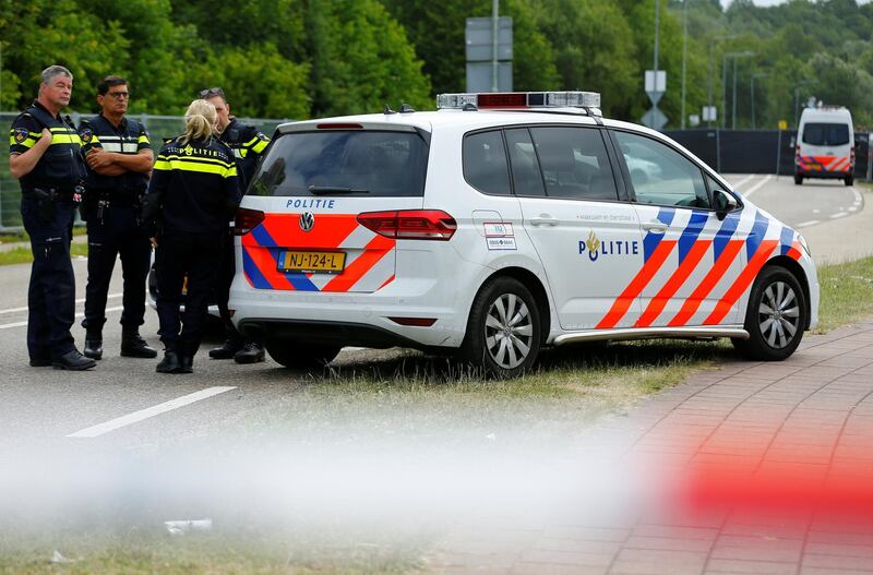 Police is seen near an incident scene where a van struck into people after a concert in Landgraaf, the Netherlands June 18, 2018. REUTERS/Thilo Schmuelgen