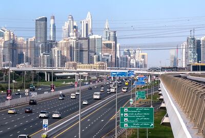 It is hoped expanding the Dubai Metro line will help reduce road traffic. Victor Besa / The National