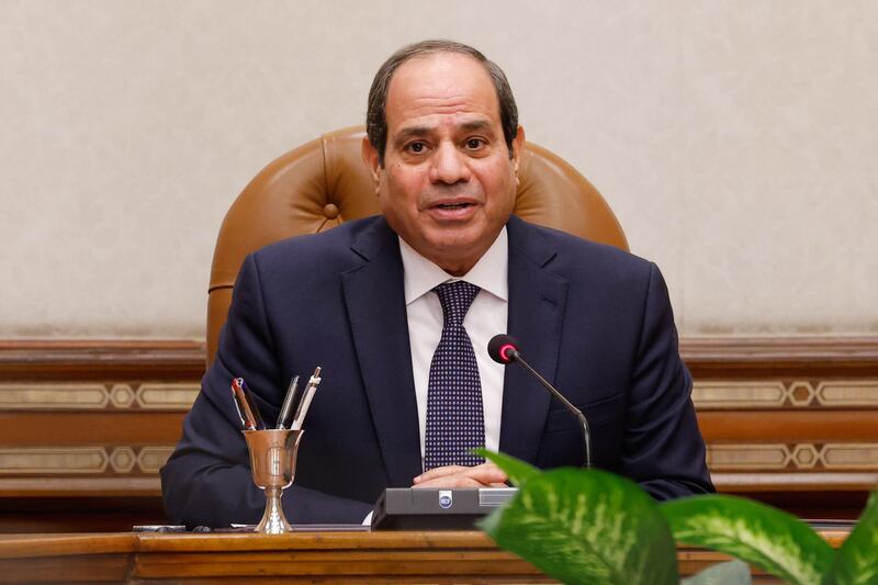 Egyptian President Abdel Fattah El Sisi discussed security and immigration with his Italian guests on Wednesday. EPA