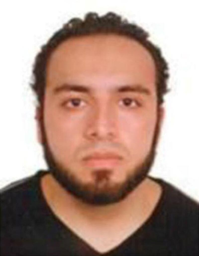 Ahmad Khan Rahami, who is wanted for questioning in connection with an explosion in New York City, is pictured on a poster released by the Federal Bureau of Investigation on September 19, 2016. FBI / Reuters
