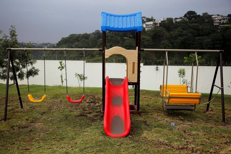 A playground is partially covered with ash after Fuego volcano erupted violently, in Guatemala City, Guatemala. Luis Echeverria / Reuters
