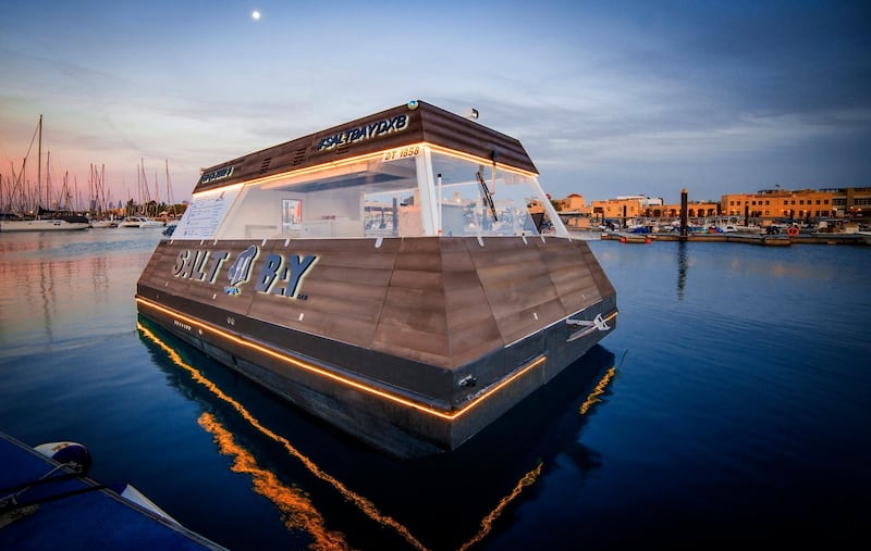 The floating 'drive through' will navigate Dubai's waters, and a special license has been created for the unique at-sea offering. Courtesy AADS