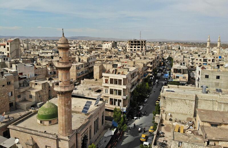 A general view taken on September 30, 2018 shows the rebel-held northern Syrian city of Idlib / AFP / OMAR HAJ KADOUR
