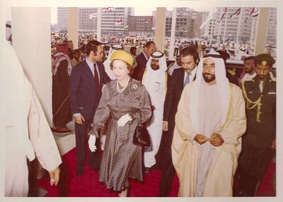 Provided photo of Le Méridien Abu Dhabi hotel inauguration with Her Majesty Queen Elizabeth II of the United Kingdom and His Highness Sheikh Zayed Bin Sultan Al Nahyan, the late president of the UAE in 1979 These photos will be displayed during the photo gallery exhibition from 23rd to 27th in the lobby of the hotel

Courtesy Le Méridien Abu Dhabi For story in the national section by Mel Swan 