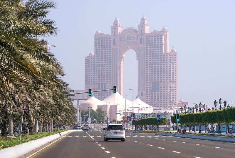 Abu Dhabi, United Arab Emirates, May 27, 2020.  Hazy day along the Corniche-Marina Mall area, Abu Dhabi.
Victor Besa  / The National
Section:  Standalone / Stock