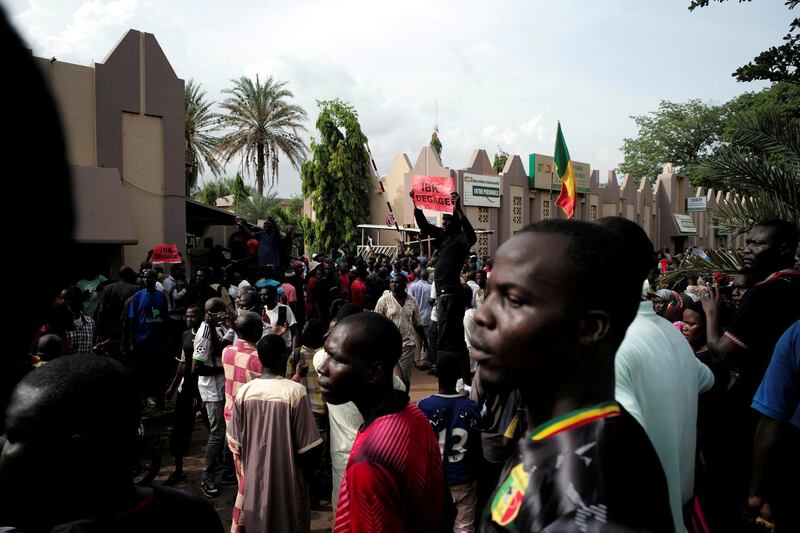 June 5 protesters gather last week in Mali. Reuters