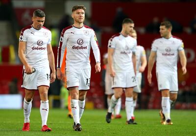 MANCHESTER, ENGLAND - DECEMBER 26:  Jeff Hendrick and Jonathan Walters of Burnley look dejected after the Premier League match between Manchester United and Burnley at Old Trafford on December 26, 2017 in Manchester, England.  (Photo by Alex Livesey/Getty Images)