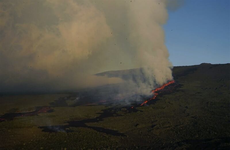 Lava spewing from the Wolf Volcano. AFP