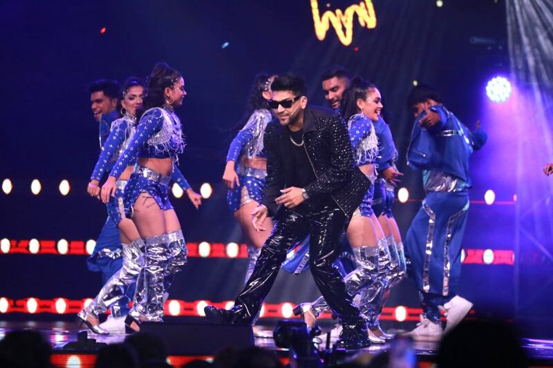 Punjabi pop star Guru Randhawa performs. 