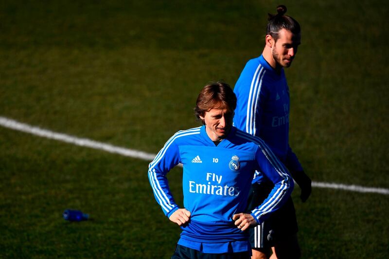Real Madrid's Croatian midfielder Luka Modric and Welsh forward Gareth Bale. AFP