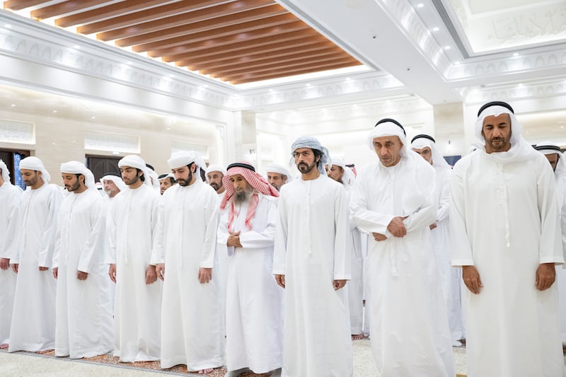 Funeral prayers for Mr Al Khaili took place on Thursday in Al Ain. Mohamed Al Hammadi / UAE Presidential Court