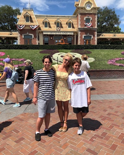 Britney Spears with her sons, Sean, 16, left, and Jayden, 15. @britneyspears / twitter