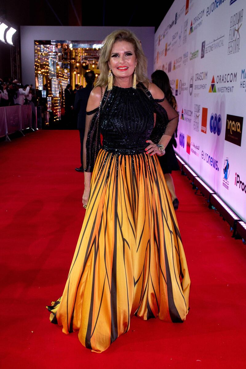 Egyptian actress Yusra wears Beiruti designer Antoine Kareh. Photo / AFP