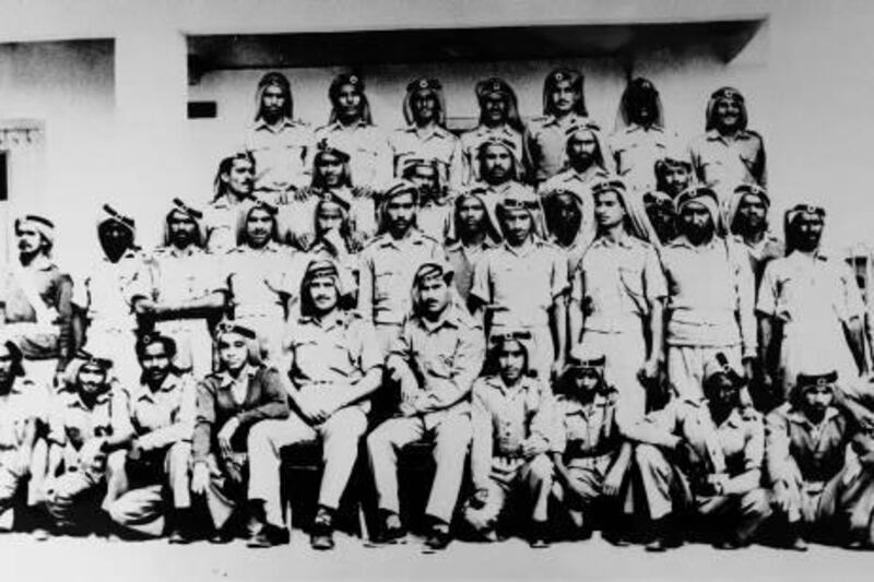 October 7, 2010, Abu Dhabi, UAE: 

Brigadier General Ishaq Suleiman founded the police orchestra, which was the first band in the UAE.  Pictured here is the band, in 1963, the year it was formed.

Lee Hoagland/ The National
