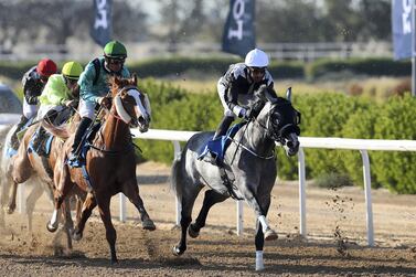 AF Momtaz ridden by Saif Al Balushi wins the Gulf Cup in Sharjah on Saturday. Chris Whiteoak / The National