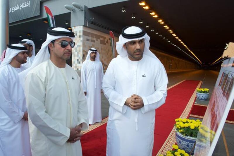 Sheikh Hazzan Bin Zayed Al Nahyan offically opens the Al Salam Street Tunnel named after Sheikh Zayed in line with the PresidentÕs directives.

Photo Courtesy WAM