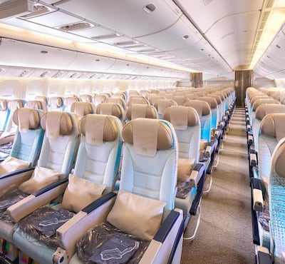 Aircraft cabins also need maintenance with seats, in-flight entertainment systems and cabin monuments having to be covered up. Courtesy Emirates 