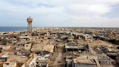 Damaged buildings in Sirte, Libya, November 4, 2021.  Reuters