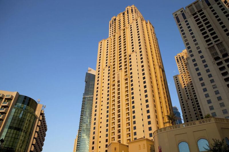 Rera said that the new index included 300 individual buildings located in 22 major developments including Dubai Marina and Jumeirah Beach Residence, pictured.  Razan Alzayani / The National