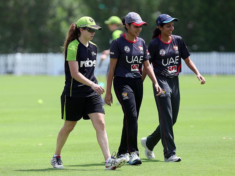 UAE women's cricket team members. Satish Kumar / The National