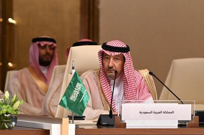 Saudi Deputy Minister of Foreign Affairs, Waleed bin Abdulkarim El Khereiji, attends a special Arab leaders' summit to discuss Gaza in Riyadh, Saudi Arabia, November 9, 2023. Reuters