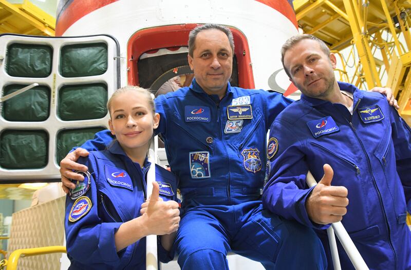 Shipenko and Peresild are expected to return to Earth on Sunday, October 17 in a capsule with cosmonaut Oleg Novitsky, who has been on the ISS for the past six months. AP