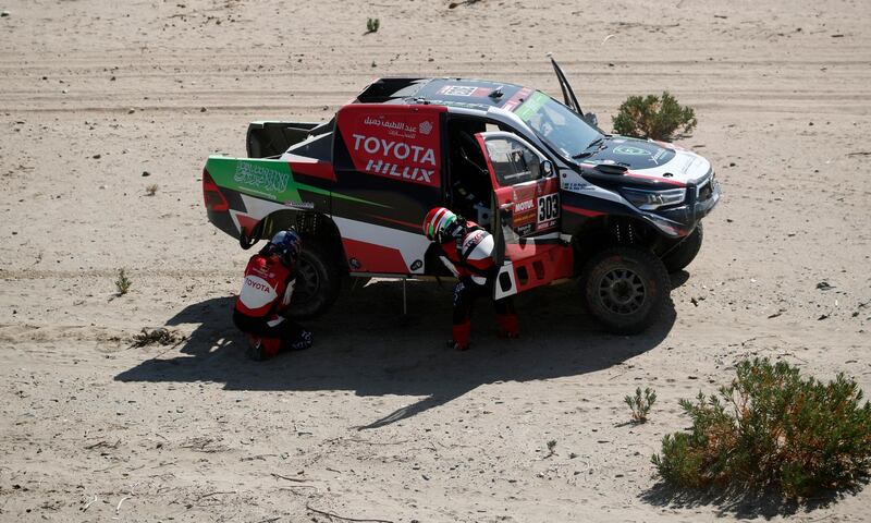 Overdrive Toyota's Yazeed Al Rajhi and co-Driver Dirk Von Zitzewitz suffer technical problems. Reuters