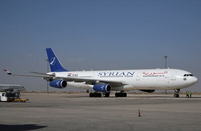 A Syrian Air Airbus A340-300 at the Damascus International Airport. Reuters