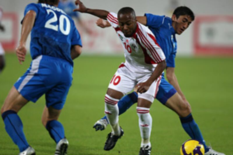 Ismail Matar, centre, is too often the lone man up front for the national team.