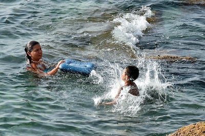 Cooling off in Byblos, Lebanon. EPA