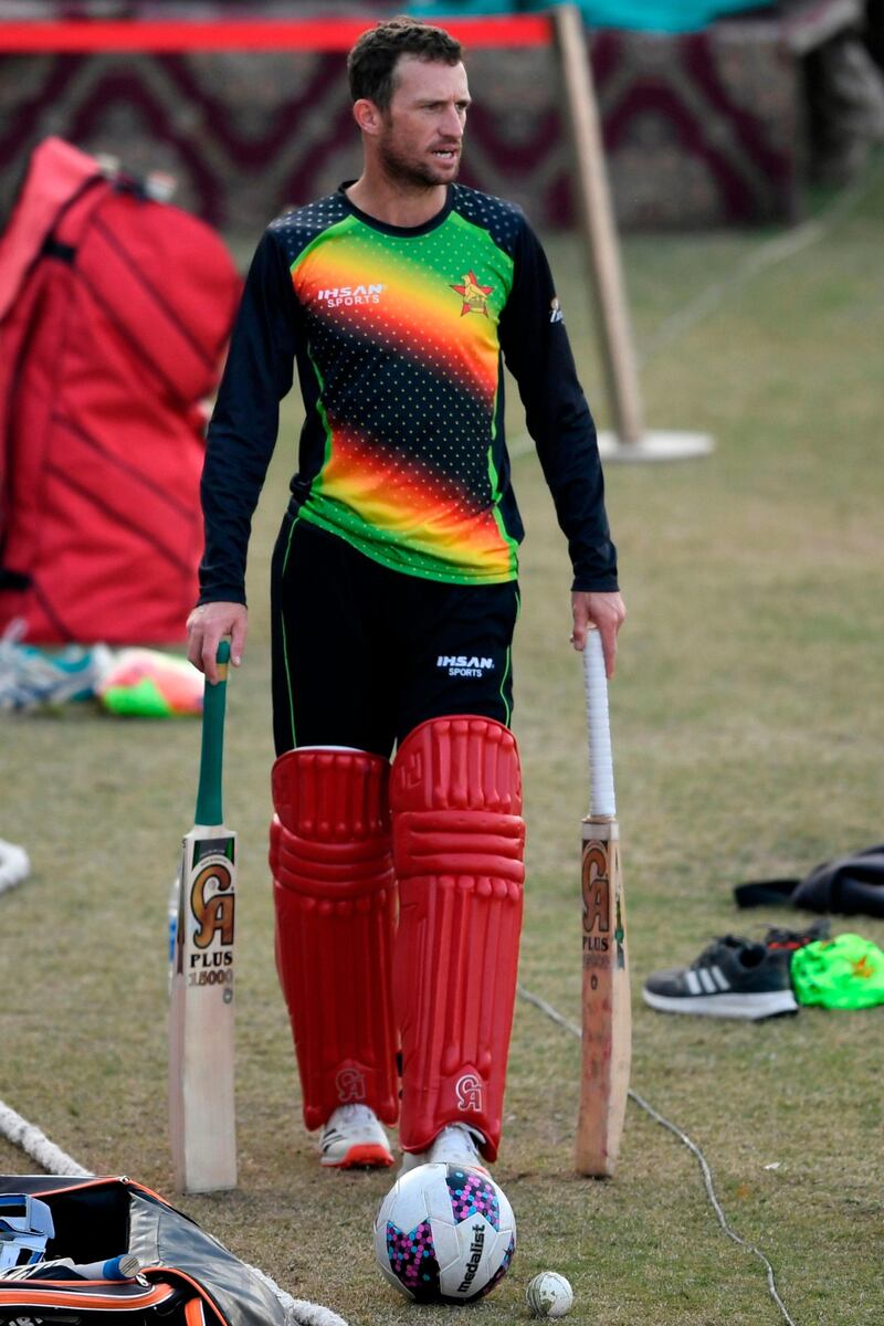 Zimbabwe's Sean Williams during training at the Rawalpindi Cricket Stadium. AFP