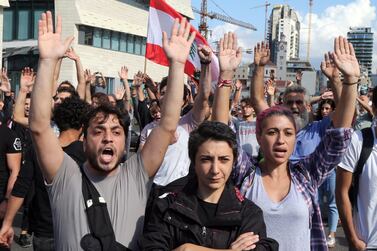 Lebanese demonstrators after being attacked by Hezbollah supporters in Beirut hours before the resignation of Prime Minister Saad Hariri, who had sought to preserve the safety of protesters and their right of expression. Bloomberg