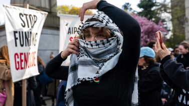 Jewish people and their supporters hold a protest against the war in Gaza, in New York, amid the Passover holiday. AFP