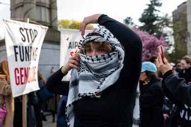 Jewish people and their supporters hold a protest against the war in Gaza, in New York, amid the Passover holiday. AFP