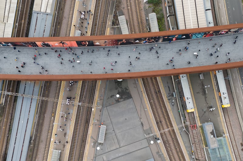 An aerial image of Stratford station in London, Britain. Rail fares in England and Wales have been increased by 4.9 per cent, despite the highest cancellation levels since 2014. EPA