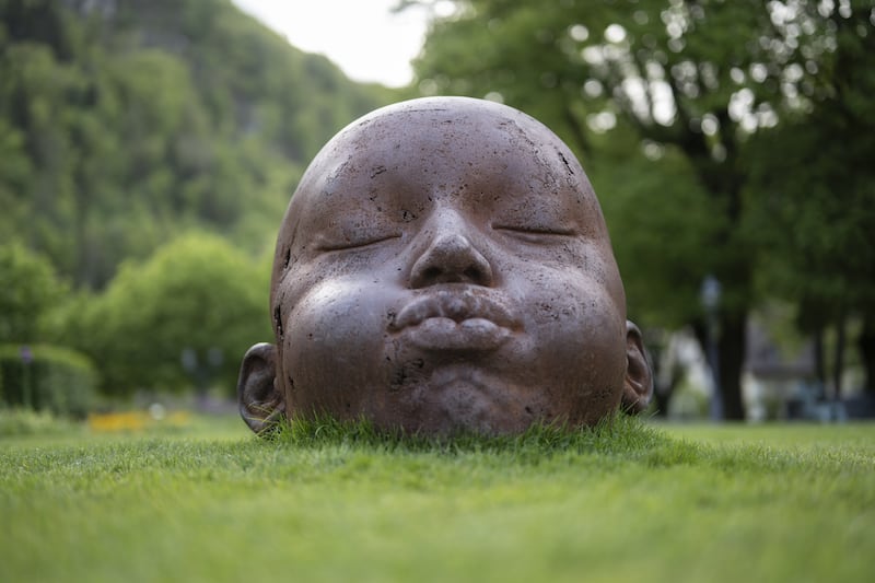 The sculpture 'About memories II-VI' by artist Samuel Salcedo at the international art exhibition 'Bad Ragartz' in Bad Ragaz, Switzerland. EPA