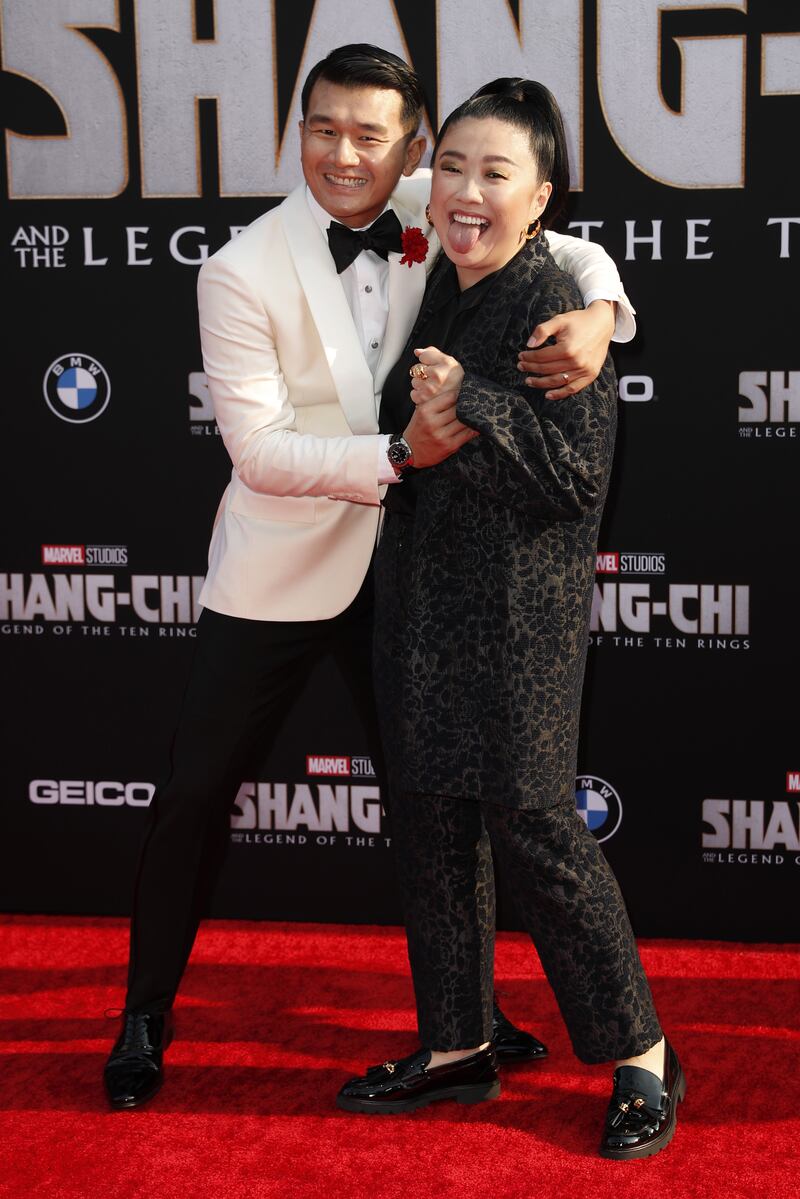 Actress and comedian Sherry Cola, right, and Malaysian actor Ronny Chieng.