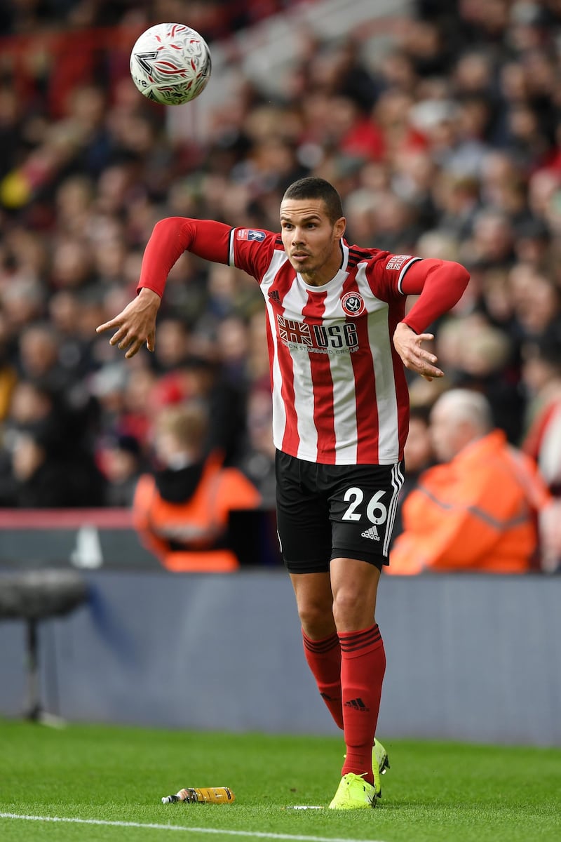 SHEFFIELD, ENGLAND - JANUARY 05: Jack Rodwell of Sheffield United takes a throw in during the FA Cup Third Round match between Sheffield United and AFC Fylde at Bramall Lane on January 05, 2020 in Sheffield, England. (Photo by Shaun Botterill/Getty Images)