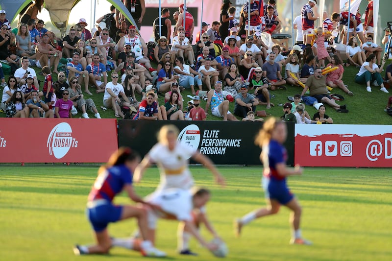 Fans enjoy the action at The Sevens complex. Chris Whiteoak/ The National